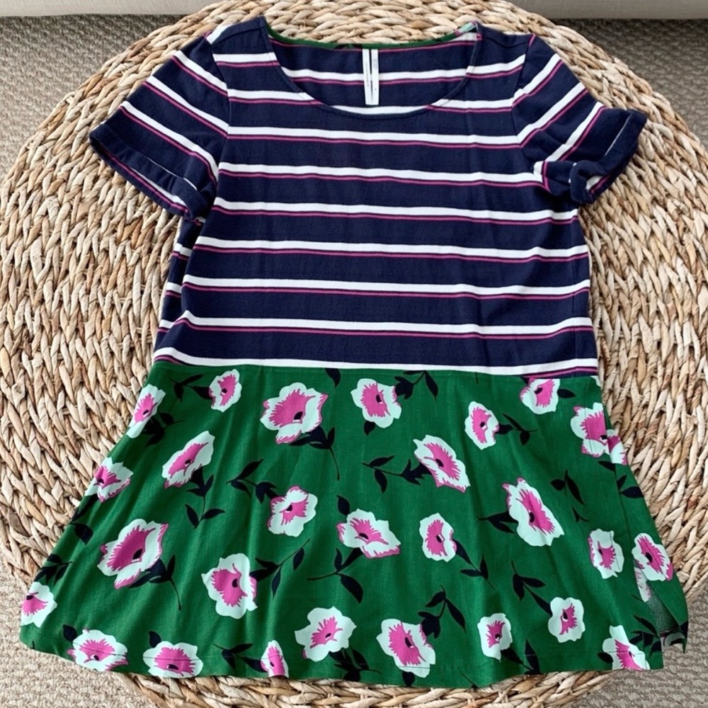 Anthropologie Sonja Striped Floral Tunic Top - Picture 4 of 14